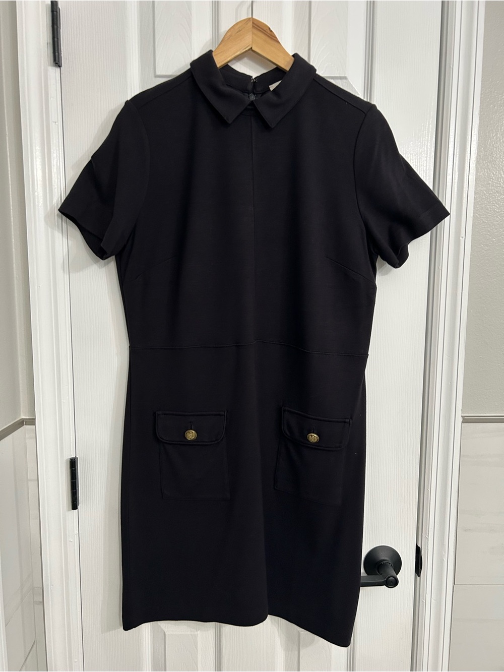 Classic Black Short-Sleeve Shift Dress